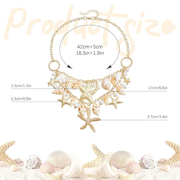 Starfish golden necklace