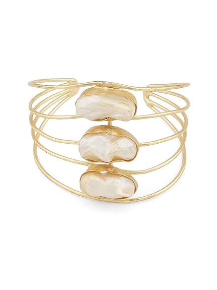 Gold Tone Designer Cuff Bracelet