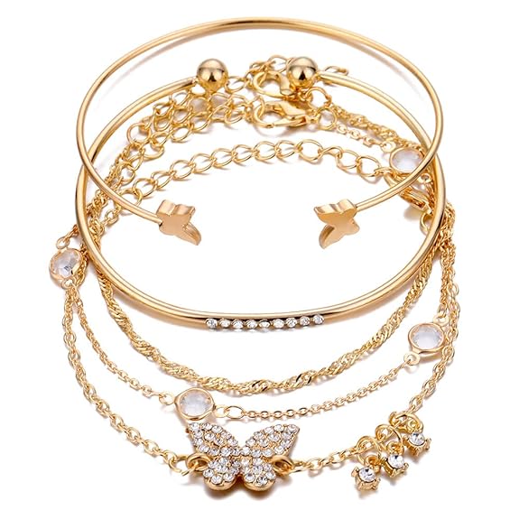 Set of 5 Stylish Multilayer Bracelet