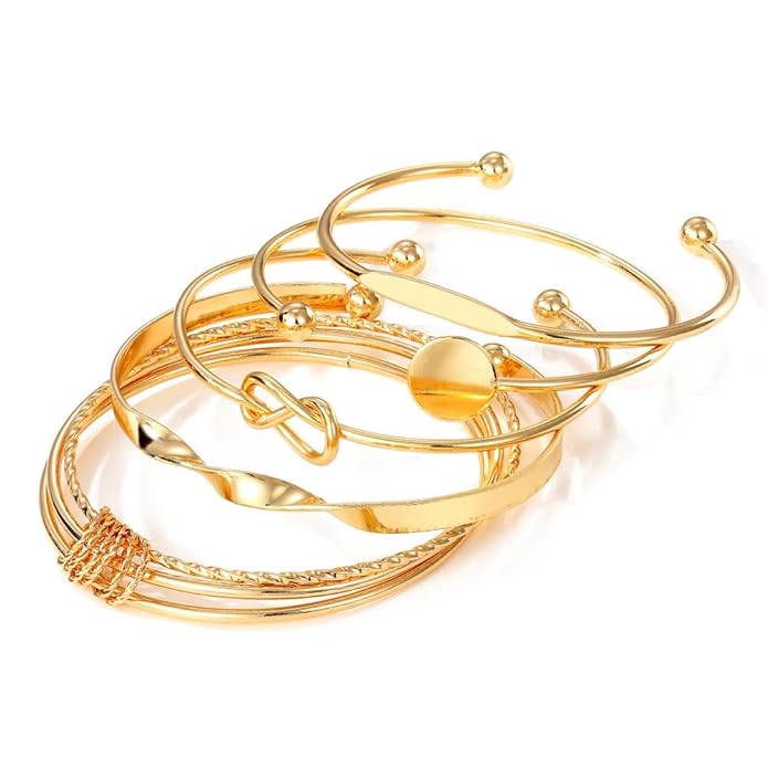 Gold Plated 6 Pcs Bracelets